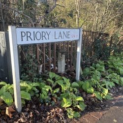 NCA Priory Lane road sign